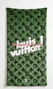 Green LV Monogram Blanket Puffy Louis Vuitton Throw 198